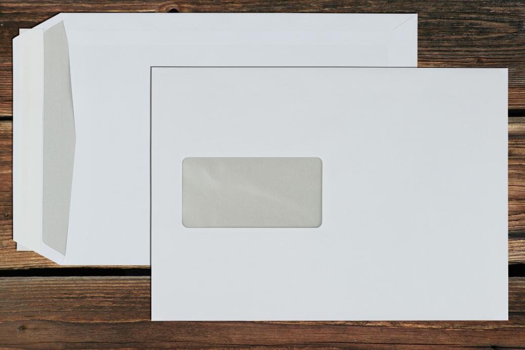 Versandtaschen mit Fenster C5 Haftklebend Weiß 90 g/qm